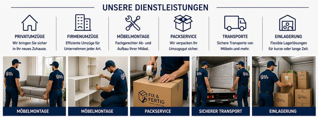 Unsere Umzugsleistungen von FIX&FERTIG